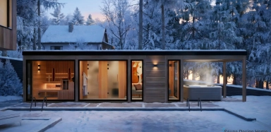 Luxusná sauna v zime Luxusná sauna v zime