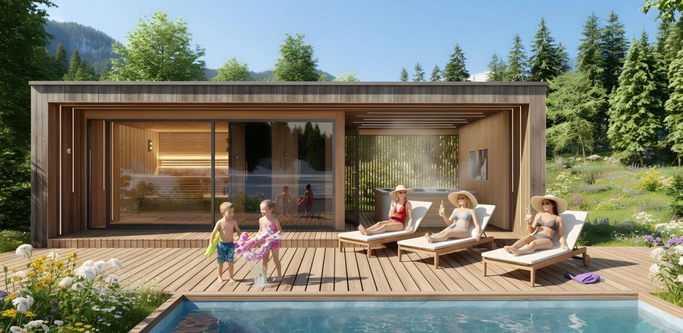 Vonkajší wellness pavilón