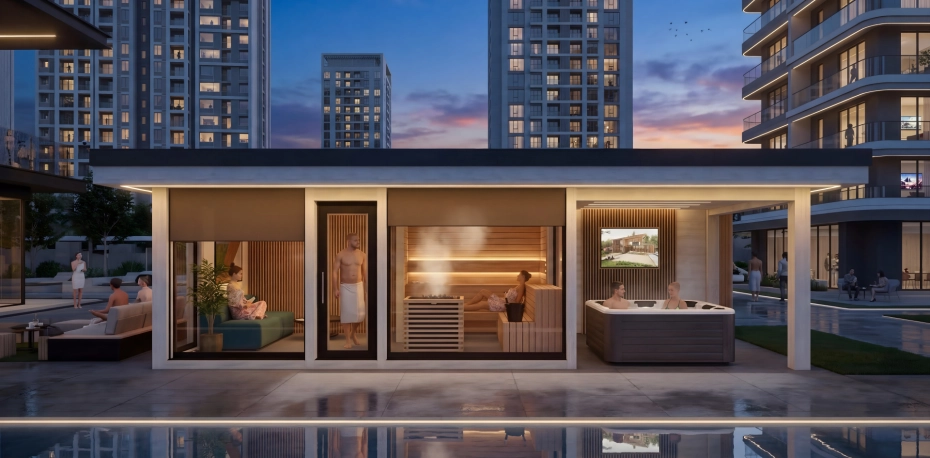 Saunový domček pre privátny panoramatický penthouse