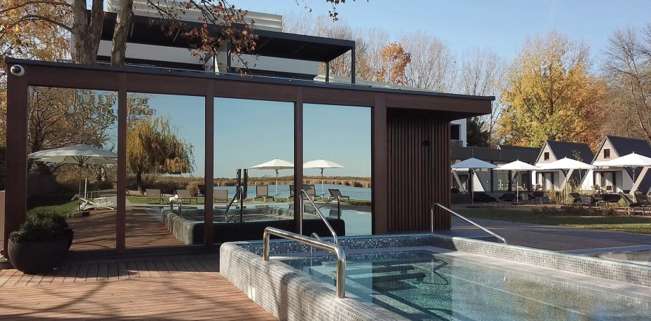 Wellness saunový domček pre pohodlie hostí