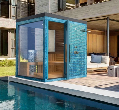 iSauna Color Family – Vonkajšia kombinovaná sauna so soľnou stenou a sprchou